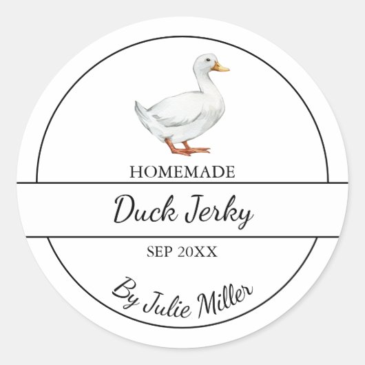 Eenvoudig zelfgemaakt Duck Jerky Label (Voorkant)