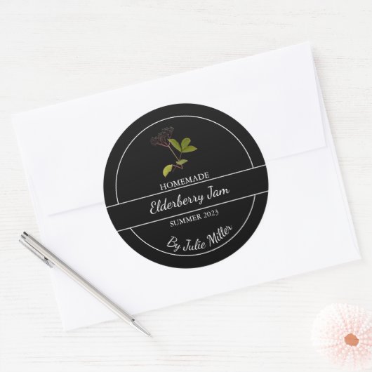 Eenvoudig zelfgemaakt Elderberry Jam Label (Envelop)