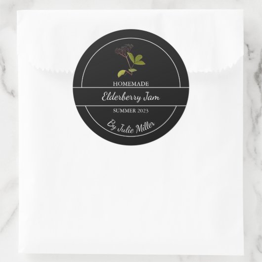 Eenvoudig zelfgemaakt Elderberry Jam Label (Tas)