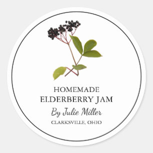 Eenvoudig zelfgemaakt Elderberry Jam Label