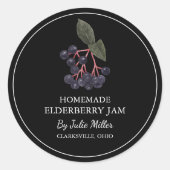 Eenvoudig zelfgemaakt Elderberry Jam Label (Voorkant)