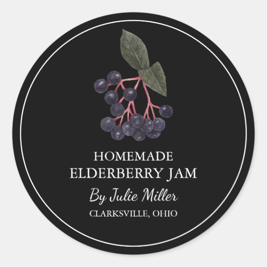 Eenvoudig zelfgemaakt Elderberry Jam Label (Voorkant)
