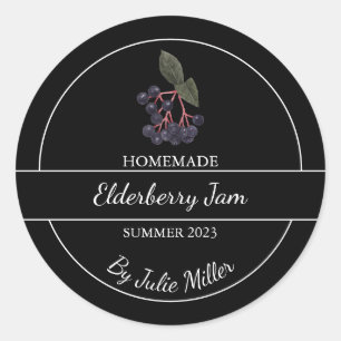 Eenvoudig zelfgemaakt Elderberry Jam Label