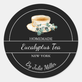 Eenvoudig zelfgemaakt eucalyptus thee label