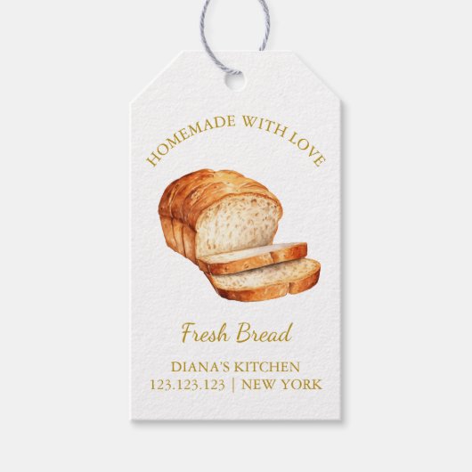 Eenvoudig zelfgemaakt Fresh Bread Hang Label | Wit Cadeaulabel (Voorkant)