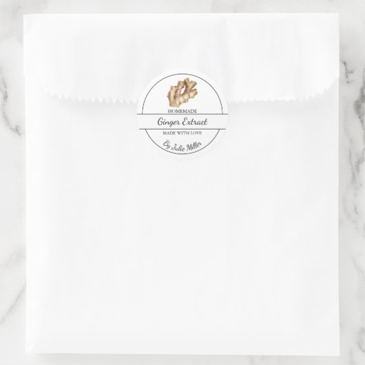 Eenvoudig zelfgemaakt gember extract label (Tas)