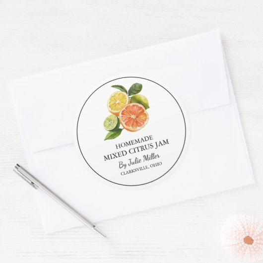 Eenvoudig zelfgemaakt gemengd citrus jam label (Envelop)