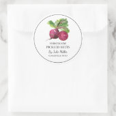 Eenvoudig zelfgemaakt gepekeld bietenlabel ronde sticker (Tas)