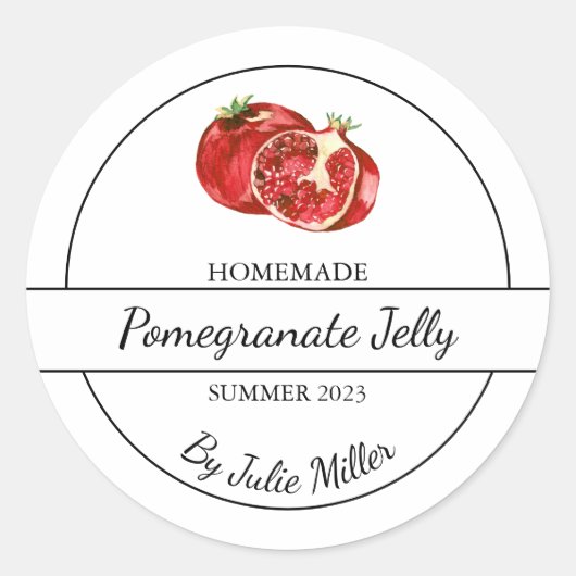 Eenvoudig Zelfgemaakt Granaatappel Jelly Label (Voorkant)