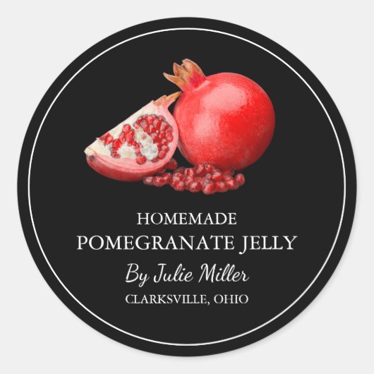 Eenvoudig Zelfgemaakt Granaatappel Jelly Label (Voorkant)