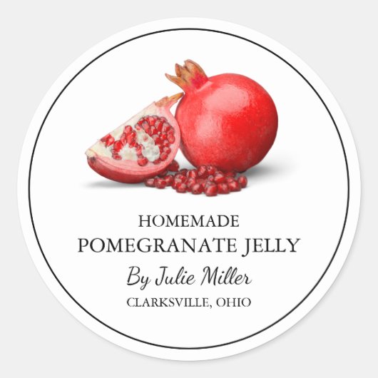 Eenvoudig Zelfgemaakt Granaatappel Jelly Label (Voorkant)