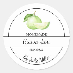 Eenvoudig zelfgemaakt guave jam label