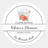 Eenvoudig zelfgemaakt Hibiscus Bubble Bath Label (Voorkant)