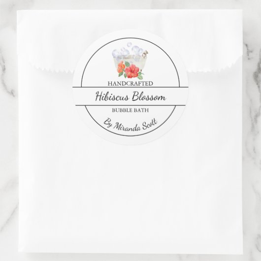 Eenvoudig zelfgemaakt Hibiscus Bubble Bath Label (Tas)
