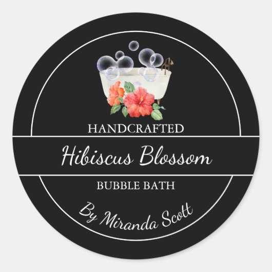 Eenvoudig zelfgemaakt Hibiscus Bubble Bath Label (Voorkant)