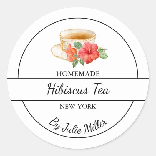 Eenvoudig zelfgemaakt Hibiscus Tea Label (Voorkant)