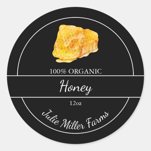 Eenvoudig zelfgemaakt honingraathoningraatetiket ronde sticker (Voorkant)