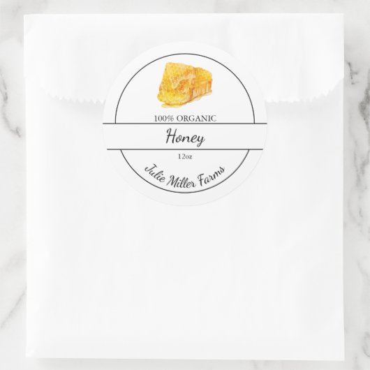 Eenvoudig zelfgemaakt honingraathoningraatetiket ronde sticker (Tas)