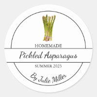 Eenvoudig zelfgemaakt ingelegde aspergelabel