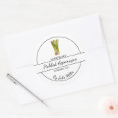 Eenvoudig zelfgemaakt ingelegde aspergelabel ronde sticker (Envelop)