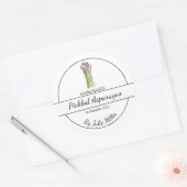 Eenvoudig zelfgemaakt ingelegde aspergelabel ronde sticker (Envelop)