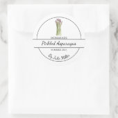 Eenvoudig zelfgemaakt ingelegde aspergelabel ronde sticker (Tas)