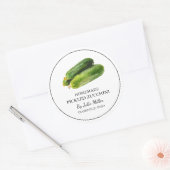Eenvoudig zelfgemaakt ingelegde courgettetiket ronde sticker (Envelop)