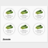 Eenvoudig zelfgemaakt ingelegde courgettetiket ronde sticker (Vel)