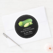 Eenvoudig zelfgemaakt ingelegde courgettetiket ronde sticker (Envelop)