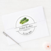 Eenvoudig zelfgemaakt ingelegde courgettetiket ronde sticker (Envelop)