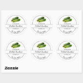 Eenvoudig zelfgemaakt ingelegde courgettetiket ronde sticker (Vel)
