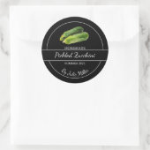 Eenvoudig zelfgemaakt ingelegde courgettetiket zwa ronde sticker (Tas)