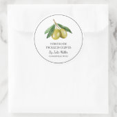 Eenvoudig zelfgemaakt ingelegde olijfetiket ronde sticker (Tas)