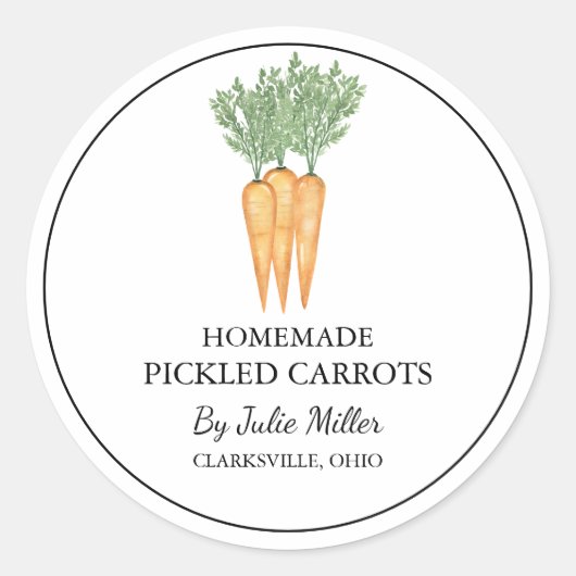 Eenvoudig zelfgemaakt ingelegde worteletiket ronde sticker (Voorkant)