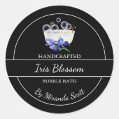 Eenvoudig zelfgemaakt iris bubble badlabel ronde sticker (Voorkant)