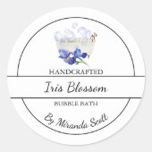 Eenvoudig zelfgemaakt iris bubble badlabel ronde sticker (Voorkant)