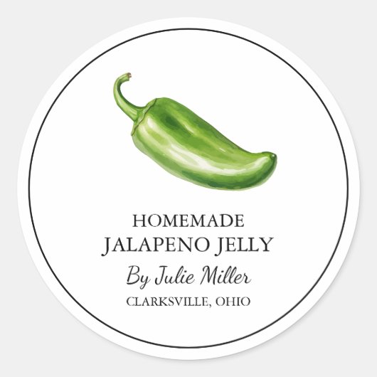 Eenvoudig Zelfgemaakt Jalapeno Jelly Label (Voorkant)