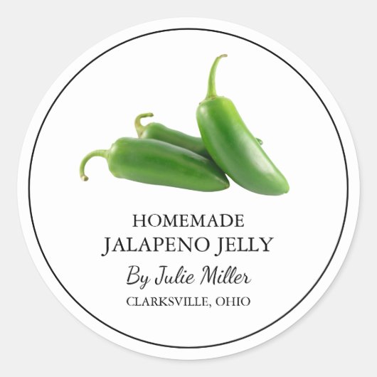 Eenvoudig Zelfgemaakt Jalapeno Jelly Label (Voorkant)