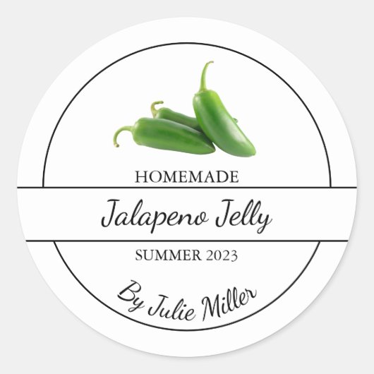 Eenvoudig Zelfgemaakt Jalapeno Jelly Label (Voorkant)