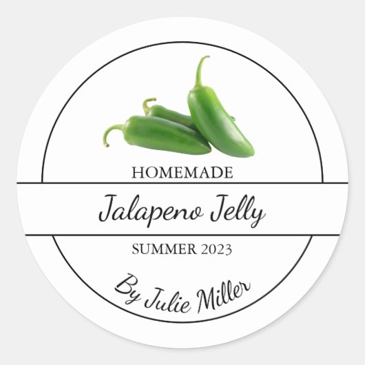 Eenvoudig Zelfgemaakt Jalapeno Jelly Label (Voorkant)