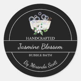 Eenvoudig zelfgemaakt jasmijn bubbelbad etiket