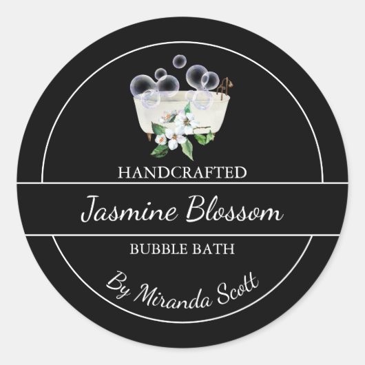 Eenvoudig zelfgemaakt jasmijn bubbelbad etiket (Voorkant)