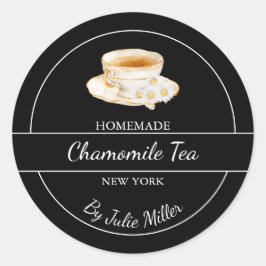 Eenvoudig zelfgemaakt kamille thee label