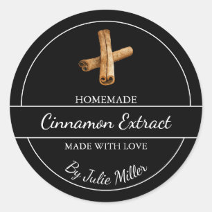 Eenvoudig zelfgemaakt kaneel extract label