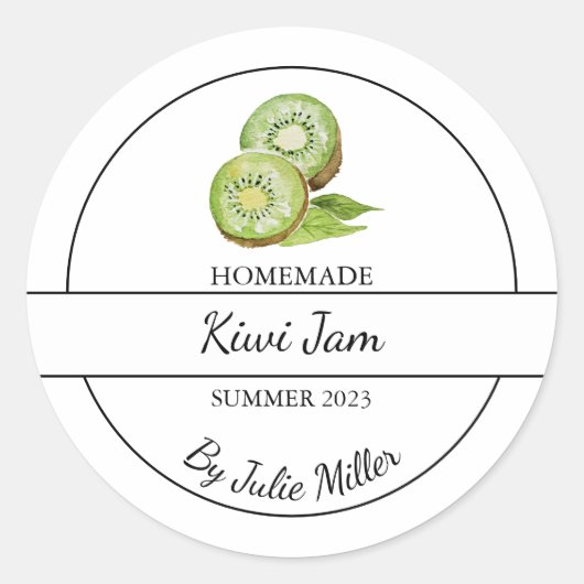Eenvoudig zelfgemaakt Kiwi Jam Label (Voorkant)