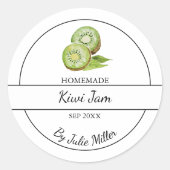 Eenvoudig zelfgemaakt Kiwi Jam Label (Voorkant)