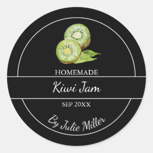 Eenvoudig zelfgemaakt Kiwi Jam Label   Zwart
