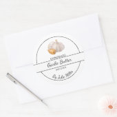 Eenvoudig zelfgemaakt knoflookboterlabel ronde sticker (Envelop)