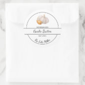 Eenvoudig zelfgemaakt knoflookboterlabel ronde sticker (Tas)