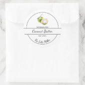 Eenvoudig zelfgemaakt kokosboterlabel ronde sticker (Tas)